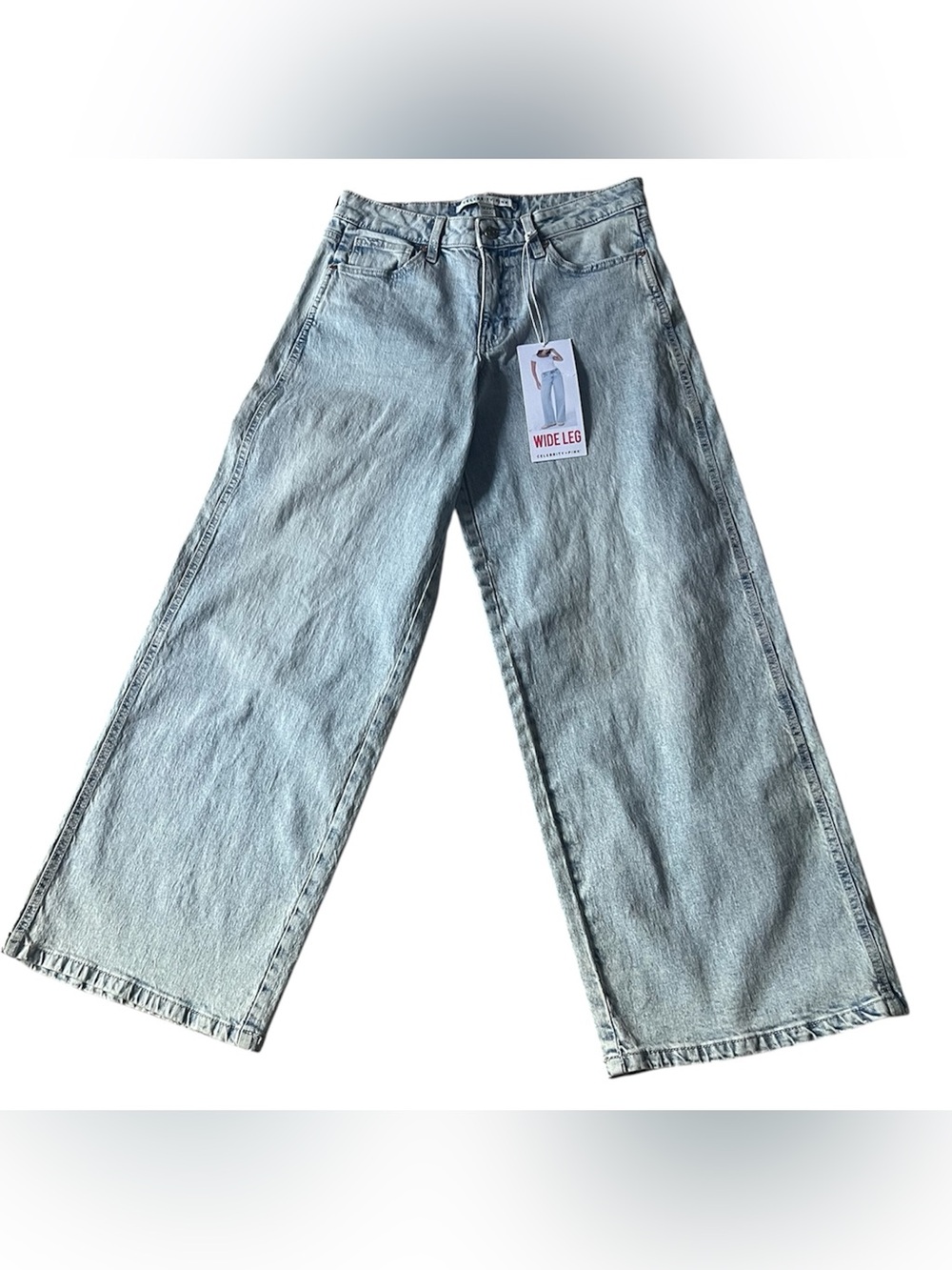 Celebrity Pink Women's Wide Leg Jeans Light Wash Size 9/29 NWT